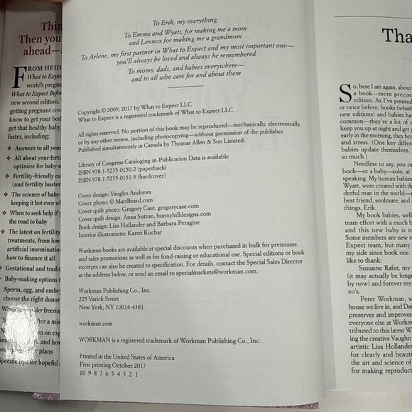 What to Expect Before You're Expecting 2nd Edition Heidi Murkoff 2017 Hardcover - Picture 5 of 6